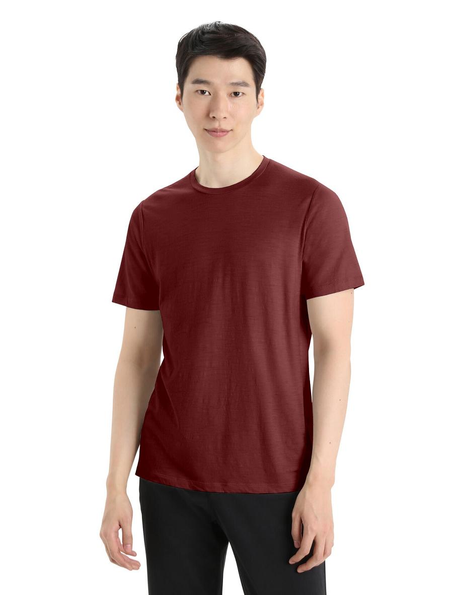 Icebreaker Merino Tech Lite II Rövid Sleeve Tee Férfi Póló Piros | HU 1163VRWD